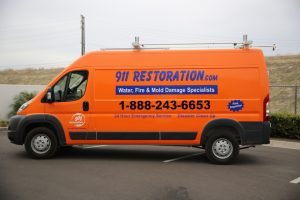 911 Restoration Van on Route to a Job Site