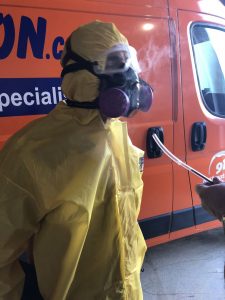 A Mold Removal Technician at 911 Restoration Headquarters