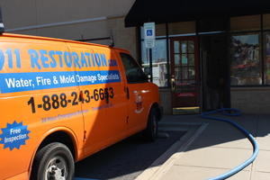911 Restoration Van at a Commercial Job Site